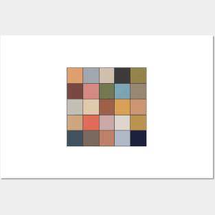 Checkerboard in Portugal inspired color palette Posters and Art